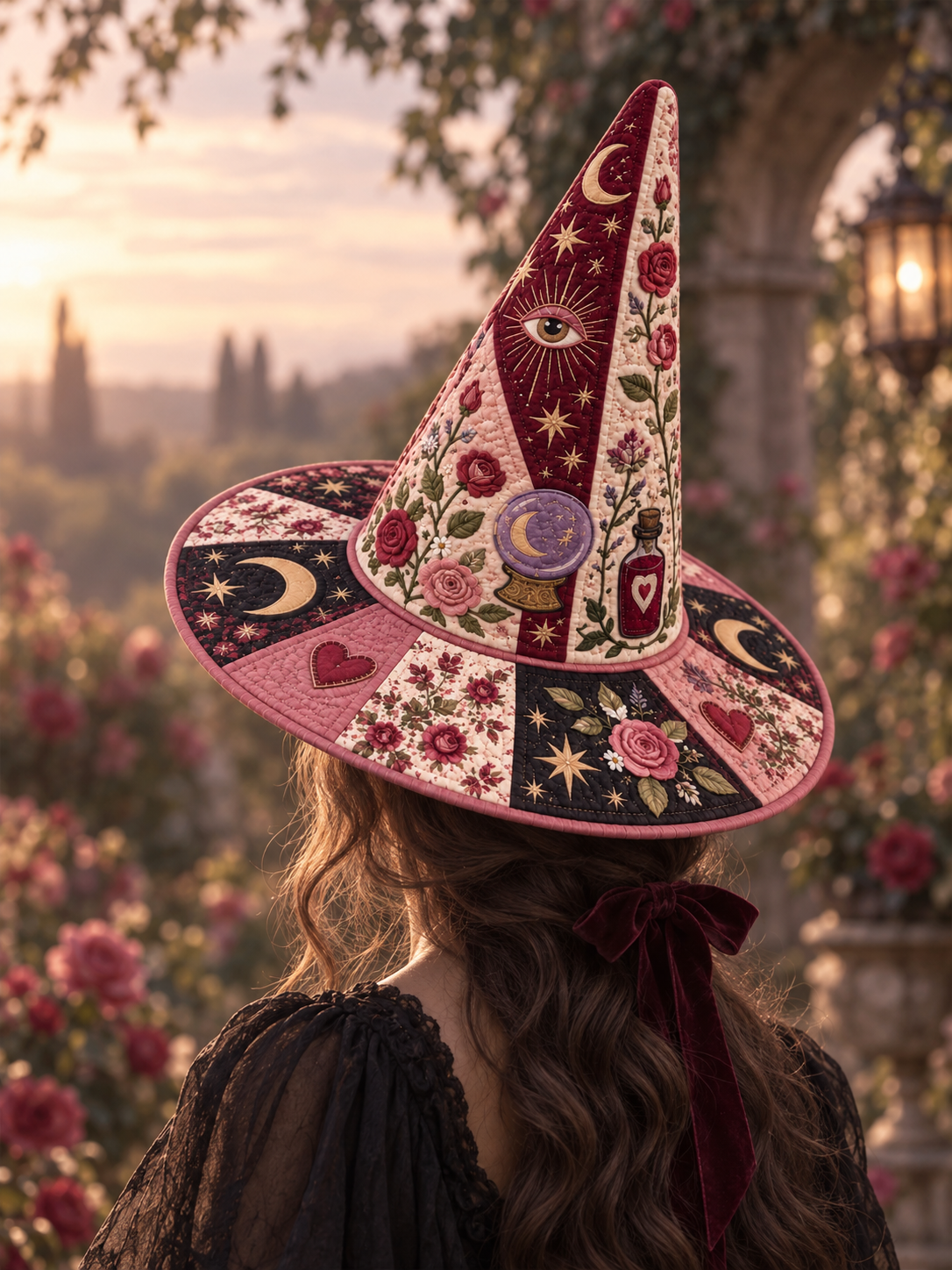 Quilted Witch Hat - Rose Moon Patchwork – view 2