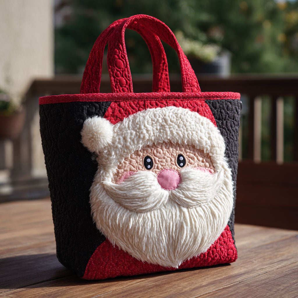 Santa Face Bag quilted tote bag – santa face