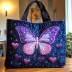 Enchanted Butterfly quilted tote bag – violet butterfly