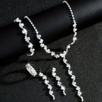 4-Piece Jewellery Set - Crystal Flowers