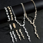 4-Piece Jewellery Set - Crystal Flowers