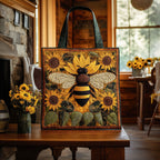 Sunflower and Bee quilted tote bag – bee and sunflowers