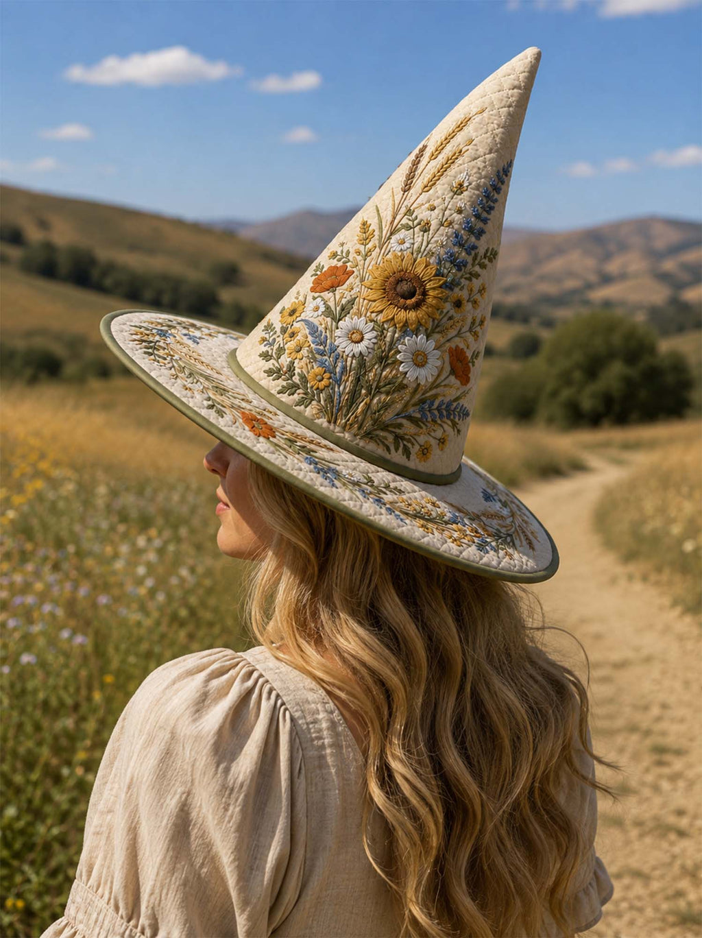Quilted Witch Hat - Sunflower Meadow Hat – view 2