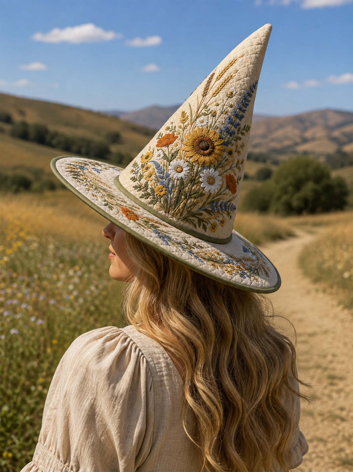 Quilted Witch Hat - Sunflower Meadow Hat – view 2