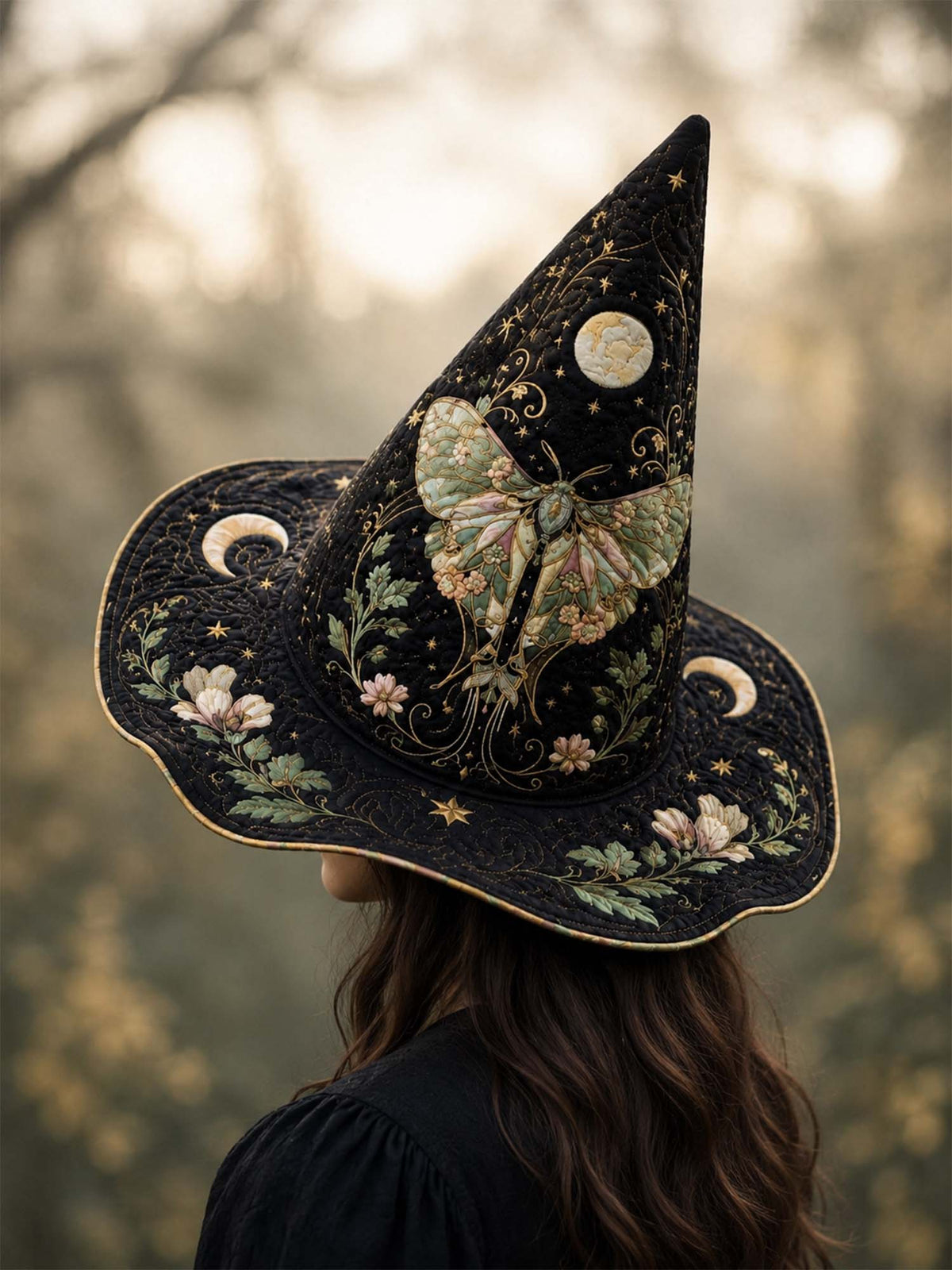 Quilted Witch Hat - Victorian Moth – view 2