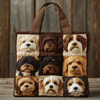 Puppy Patch quilted tote bag – puppy squares