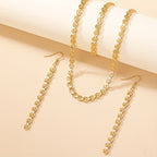 3-Piece Jewellery Set - Gold-Tone Leaf Chain