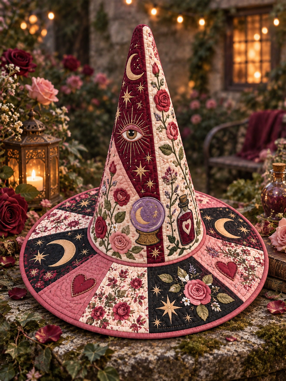 Quilted Witch Hat - Rose Moon Patchwork – view 3