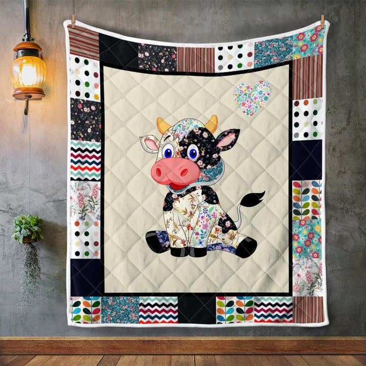 Quilted Throw - Floral Cow – view 3