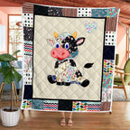 Quilted Throw - Floral Cow – view 2