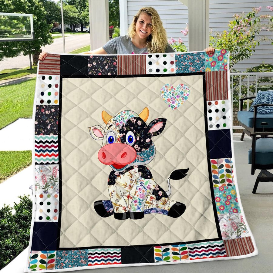 Quilted Throw - Floral Cow – view 4