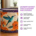 Close view of the wave-stitch quilting and sheep detail on the Sheep Heaven laundry basket