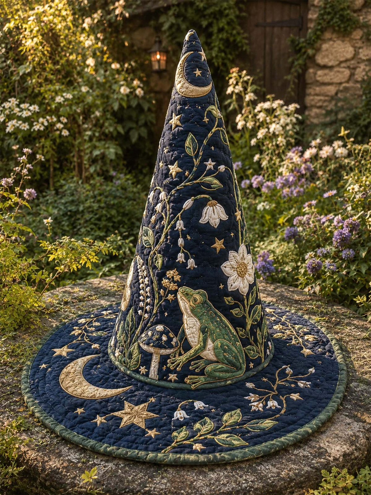 Quilted Witch Hat - Moonlit Frog Garden – view 3