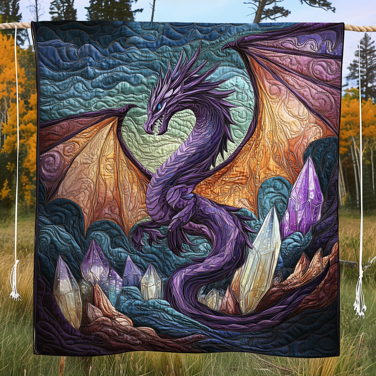 Quilted Throw - Crystal Cave Dragon – view 2