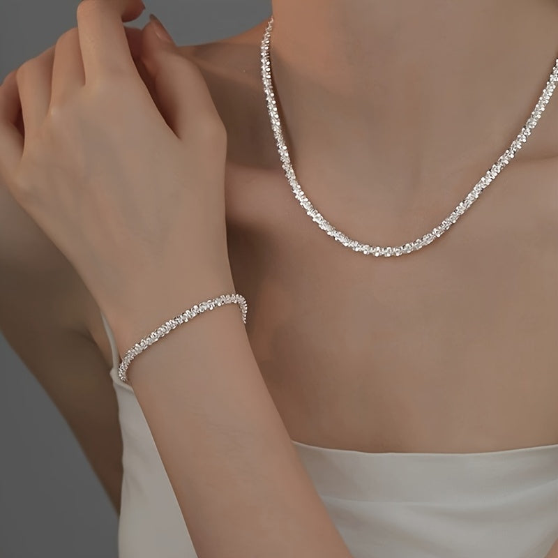 Necklace & Bracelet Set - Sparkle Chain