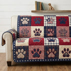 Quilted Sofa Cover - Flag and Paws