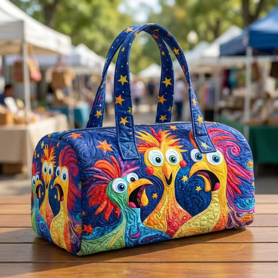 Adrienne soft quilted travel bag in the wave-stitch pattern, the larger size