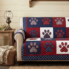 Quilted Sofa Cover - Stars and Paws