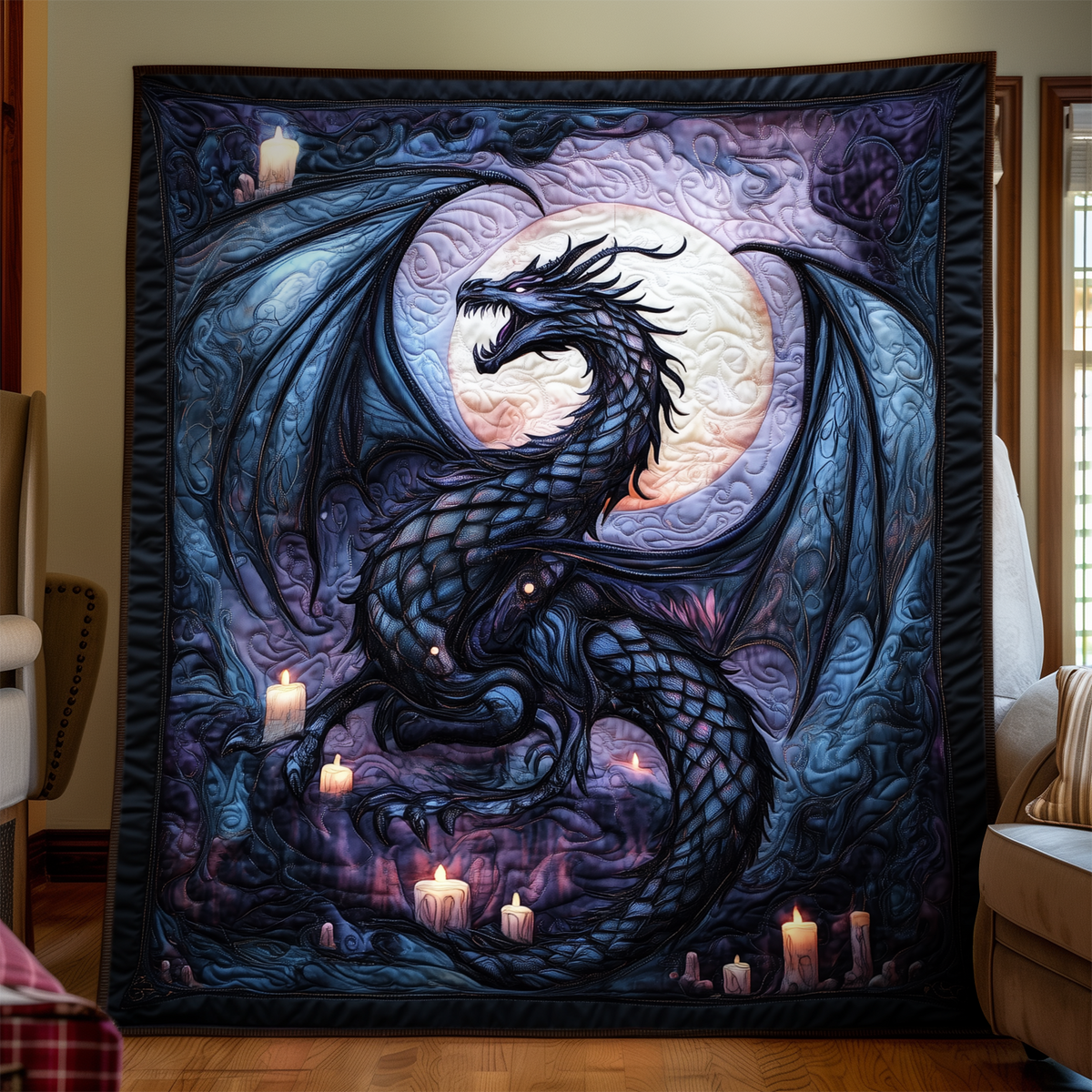 Quilted Throw - Candlelit Dragon – view 2