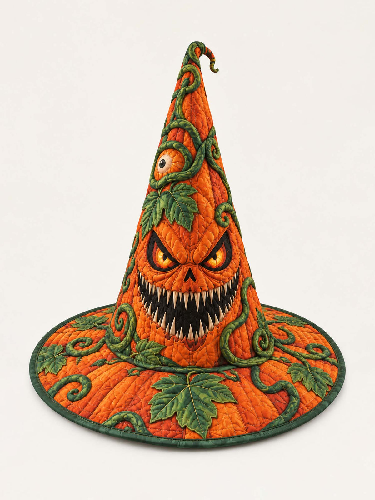 Pumpkin Vine Monster quilted witch hat – pumpkin vine monster
