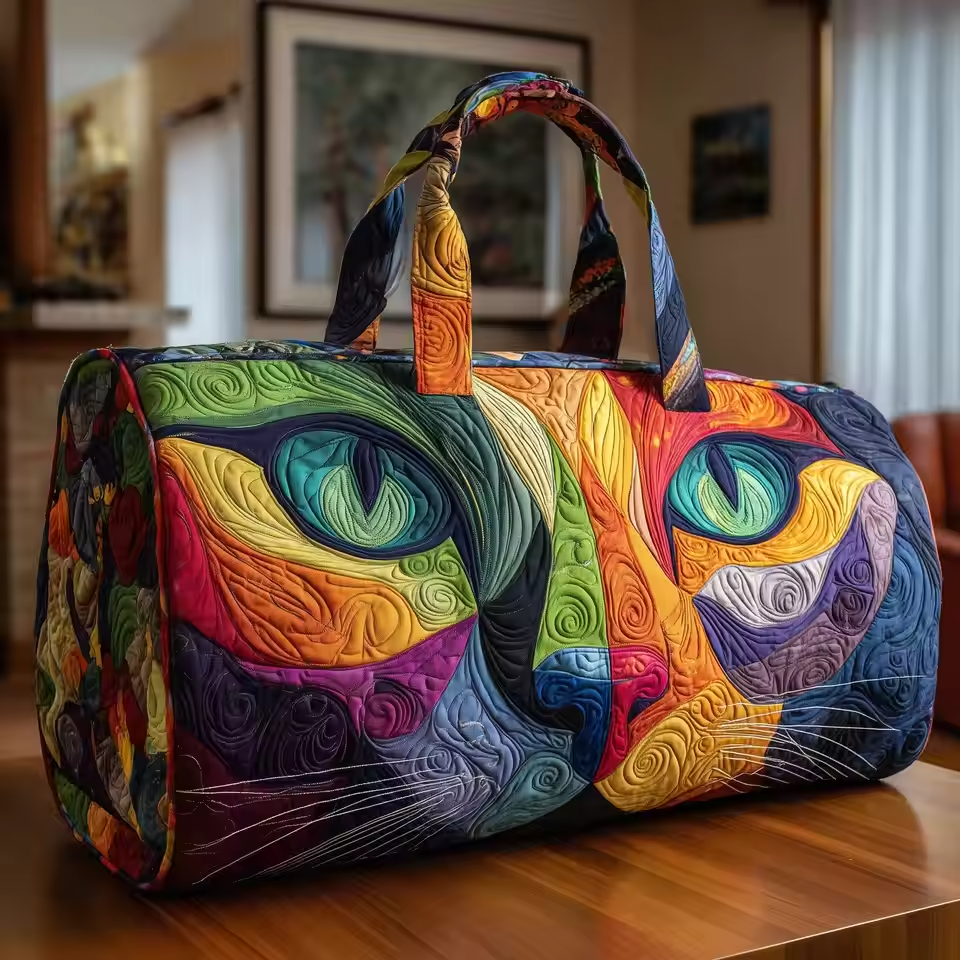 Laurel soft quilted travel bag in the wave-stitch pattern