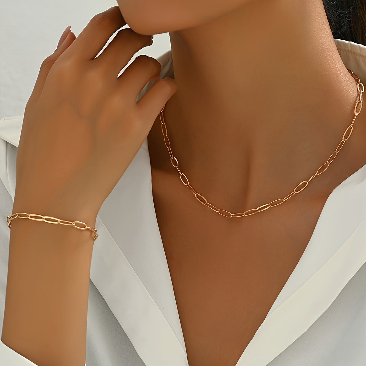 Necklace & Bracelet Set - Herringbone