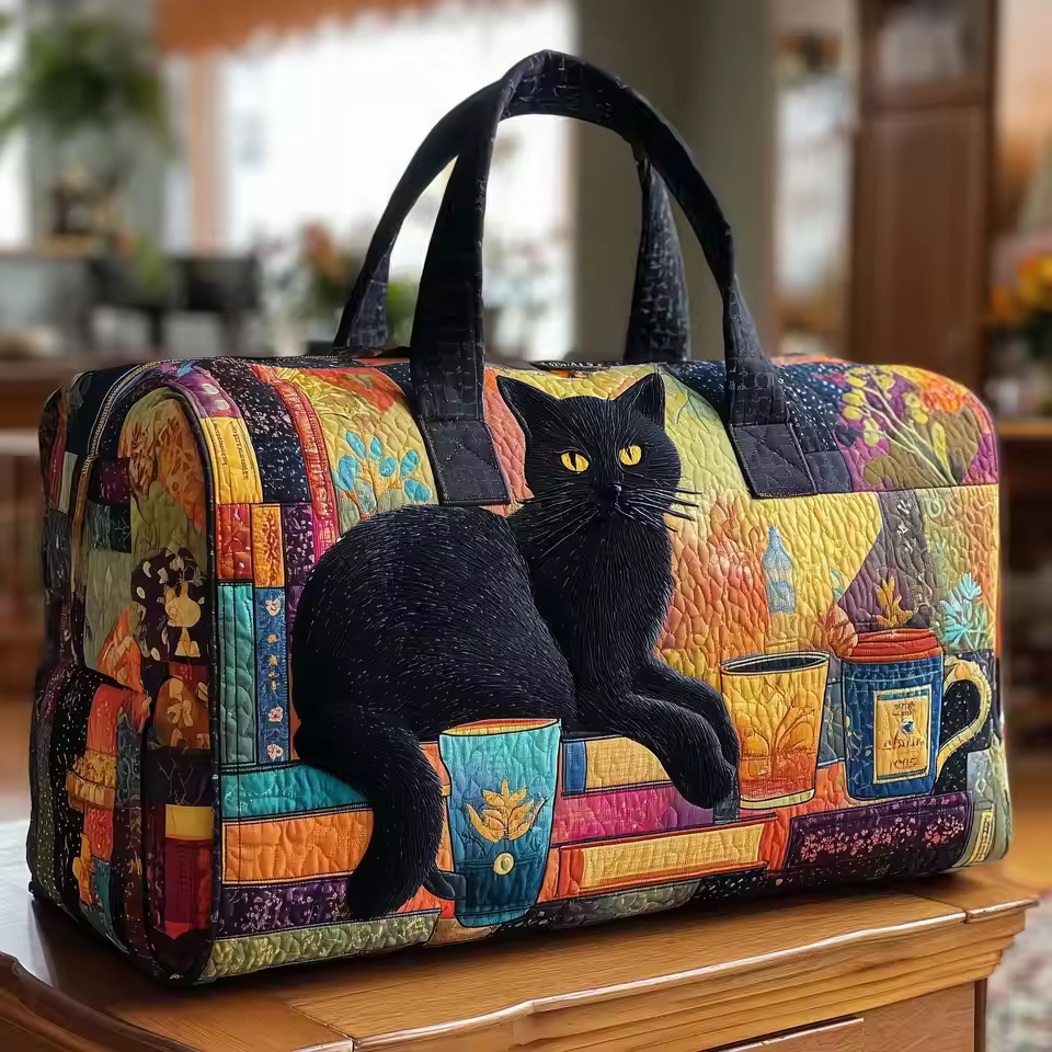 Laila soft quilted travel bag with its wave-stitch pattern