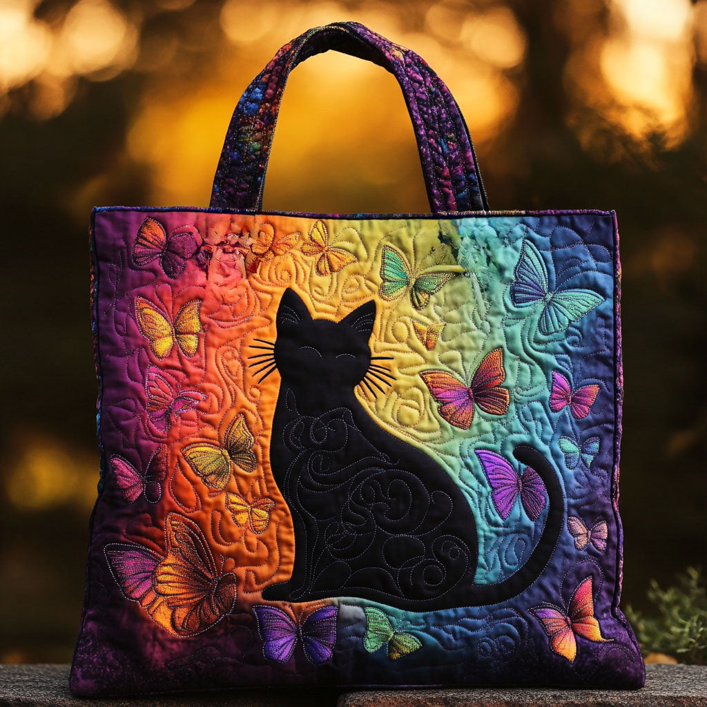Silhouette Cat quilted tote bag – cat silhouette