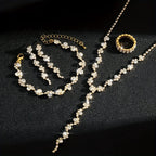 4-Piece Jewellery Set - Crystal Flowers