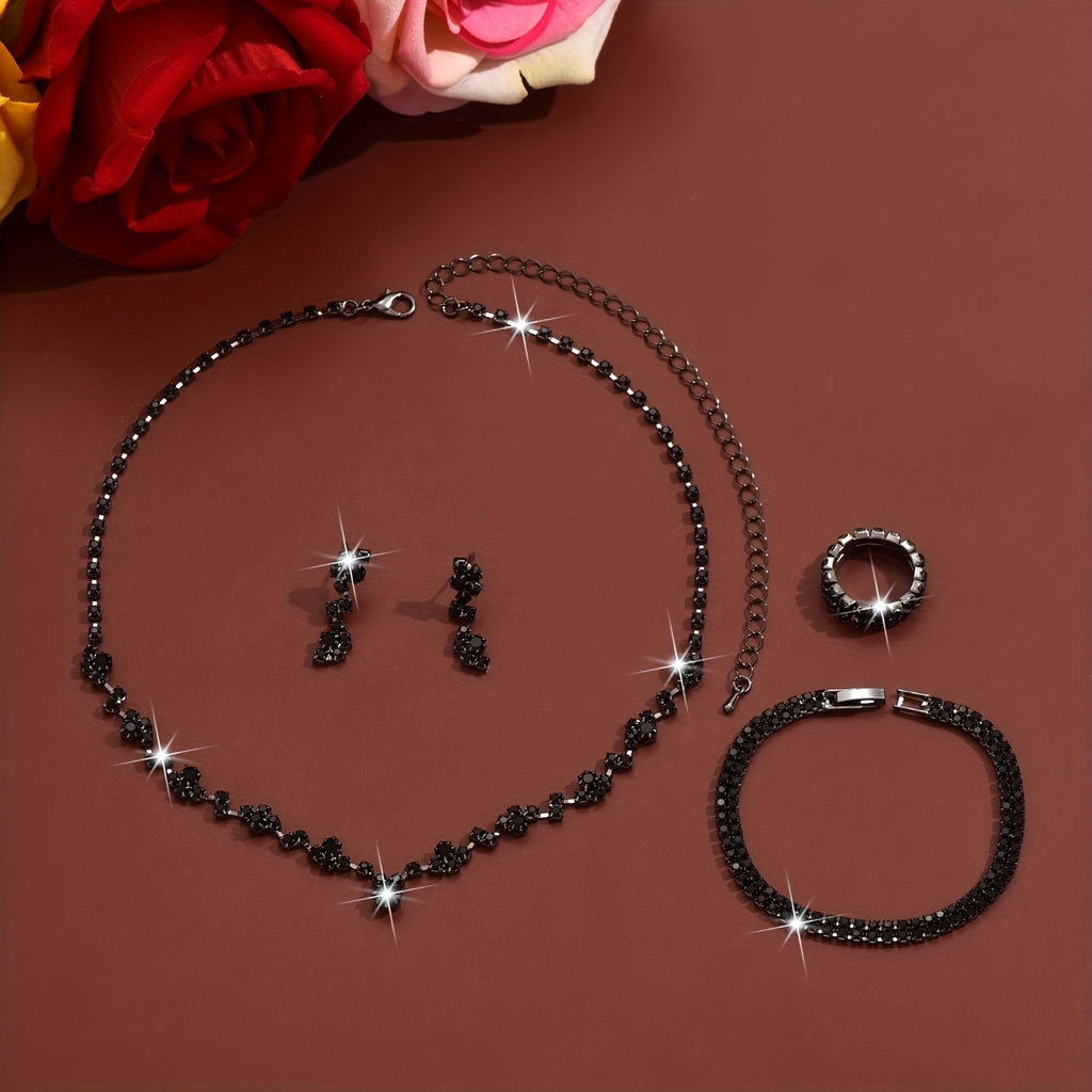 4-Piece Jewellery Set - Crystal Vine