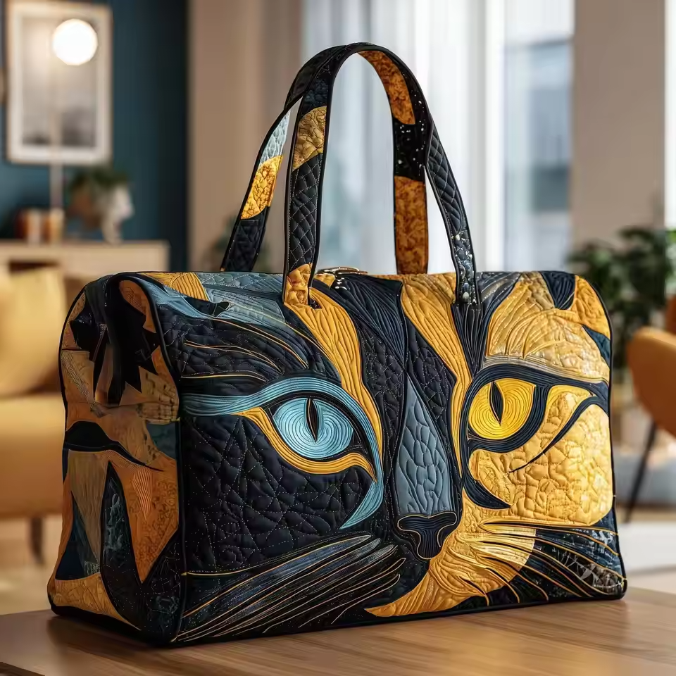 Tiffany soft quilted travel bag with wave-stitch quilting