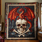 Quilted Throw - Dragon and Skull – view 2
