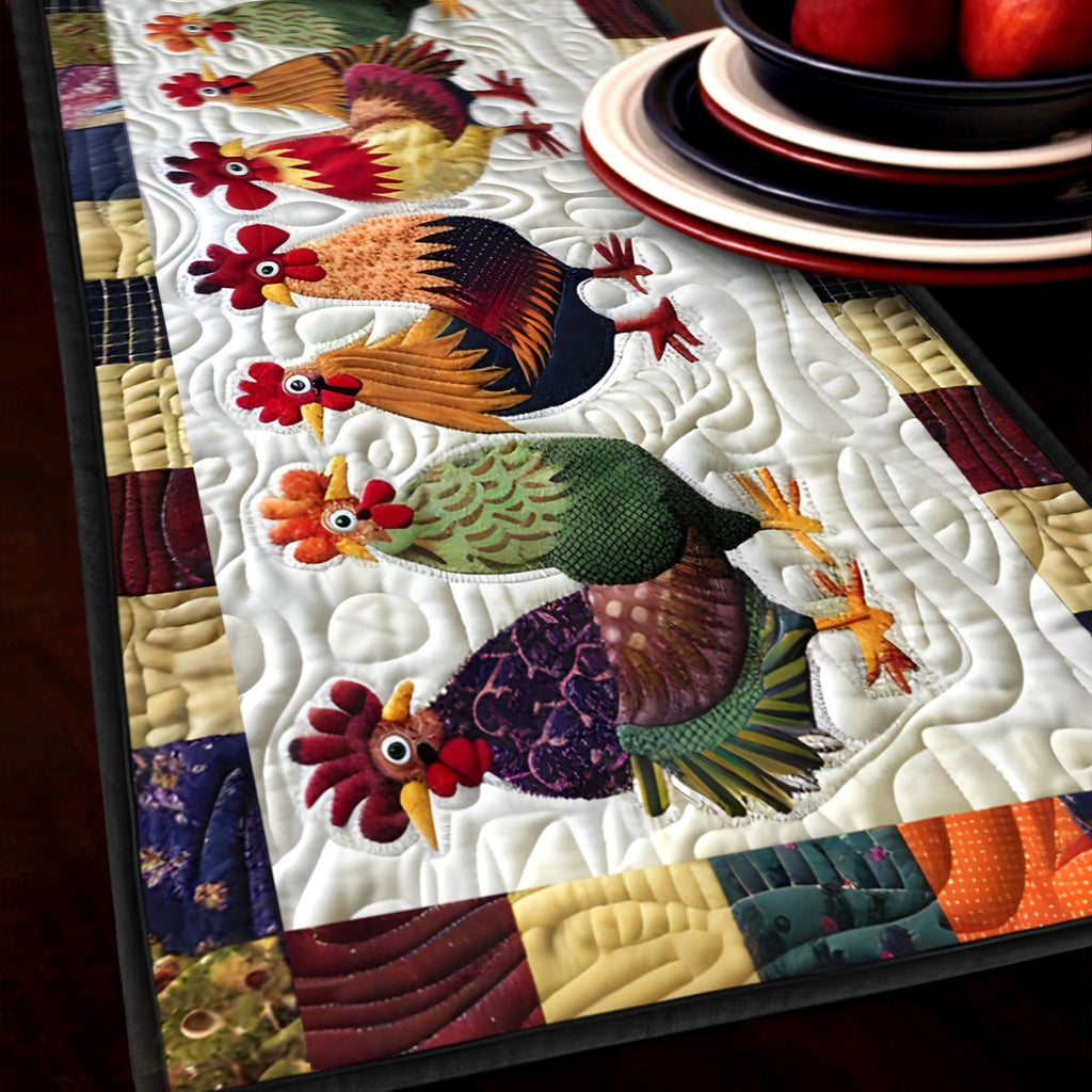 Quilted Table Runner - Rooster Rally – view 2