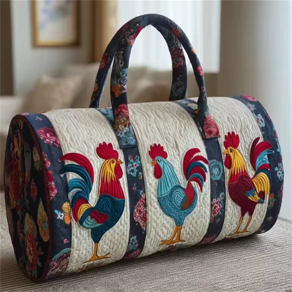 Diane soft quilted travel bag in the wave-stitch pattern, shown three-quarters on