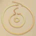 3-Piece Jewellery Set - Gold-Tone Chevron