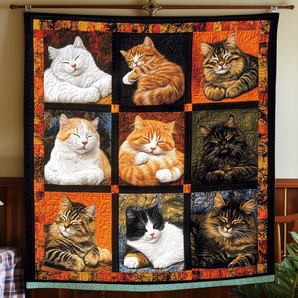 Quilted Throw - Sleeping Cat Squares – view 2