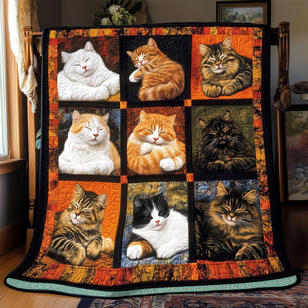Quilted Throw - Sleeping Cat Squares – view 4