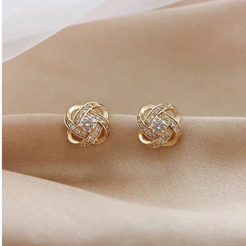 Stud Earrings - Crystal Love Knot