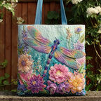 Magical Wings quilted tote bag – pastel dragonfly