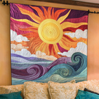 Quilted Throw - Sunburst Waves – view 3
