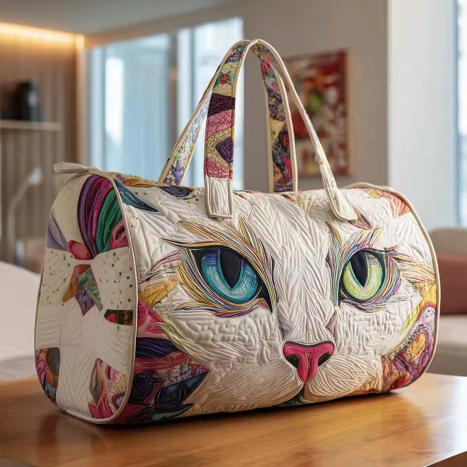 Erika soft quilted travel bag with its wave-stitch pattern