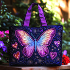 Heartglow Butterfly quilted tote bag – butterfly and hearts