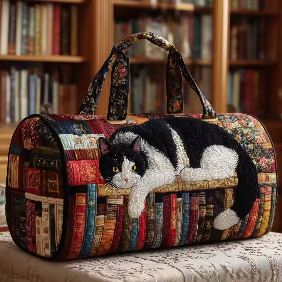 Monica soft quilted travel bag with wave-stitch quilting