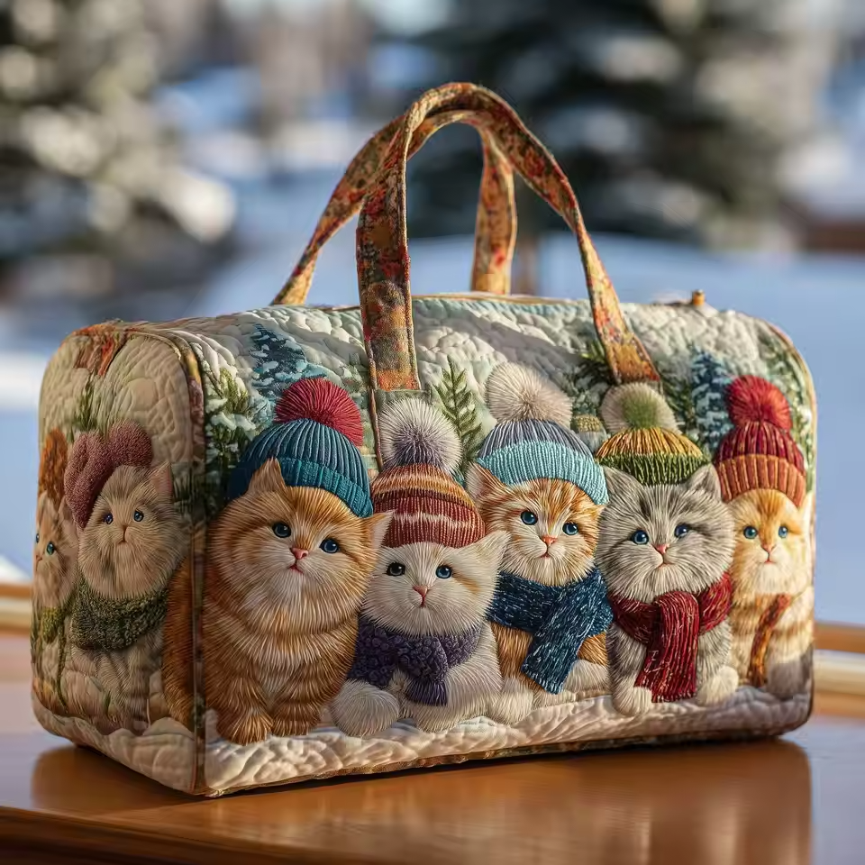 The Rosemary soft quilted travel bag, wave-stitch quilting