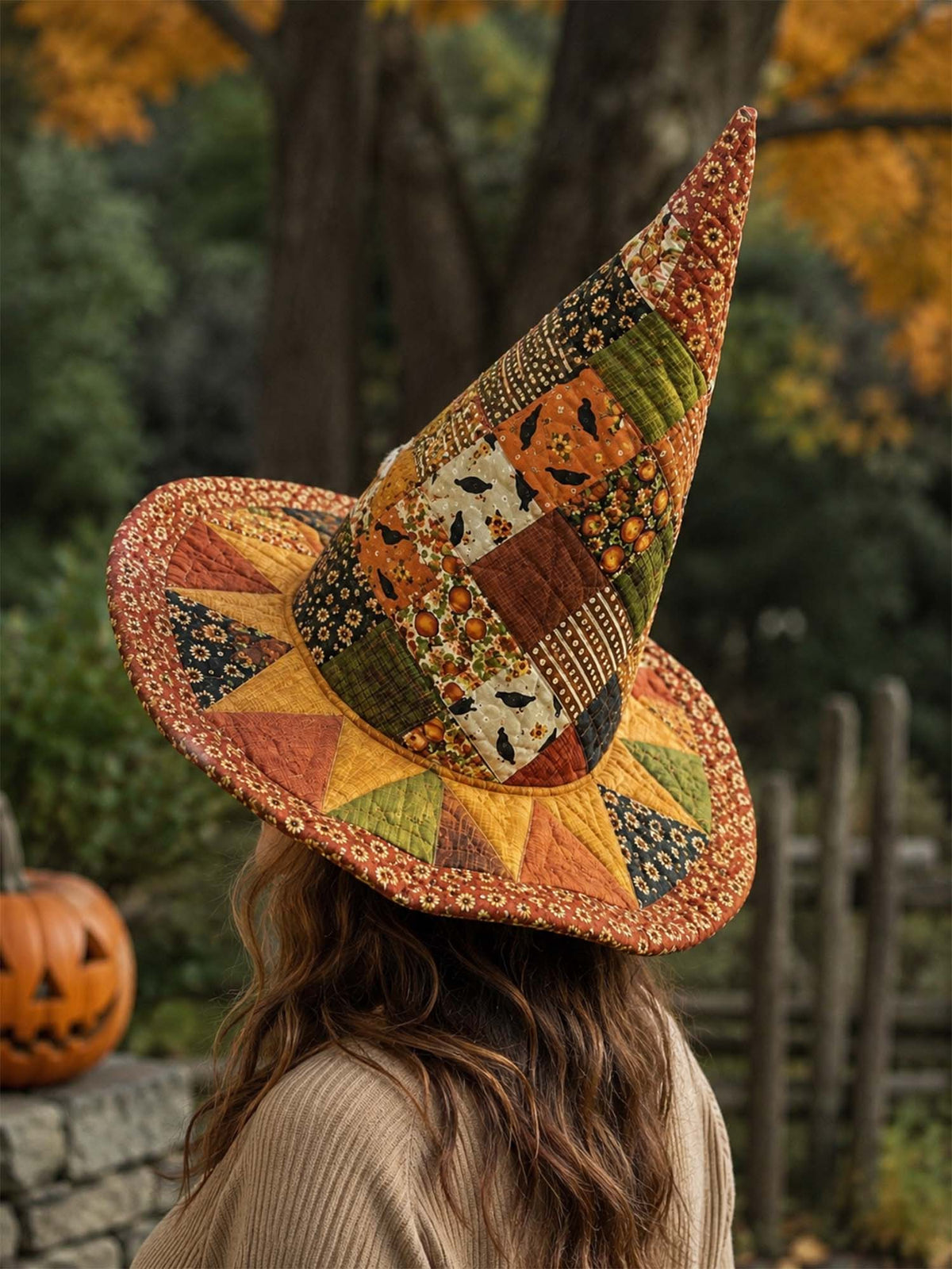 Quilted Witch Hat - Harvest Patchwork – view 2