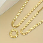 3-Piece Jewellery Set - Gold-Tone Chevron
