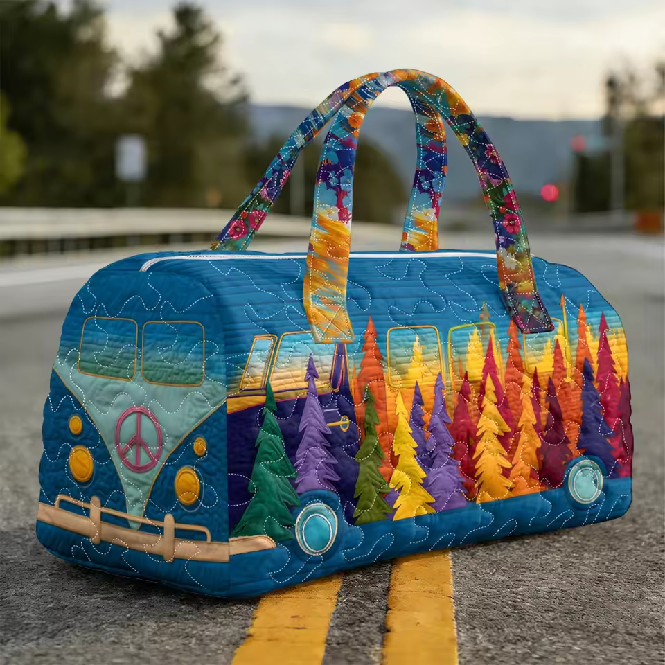 Vivienne soft quilted travel bag with its wave-stitch pattern