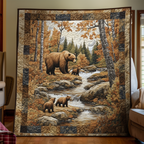 Quilted Throw - Bears in the Autumn Woods – view 2