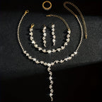 4-Piece Jewellery Set - Crystal Flowers