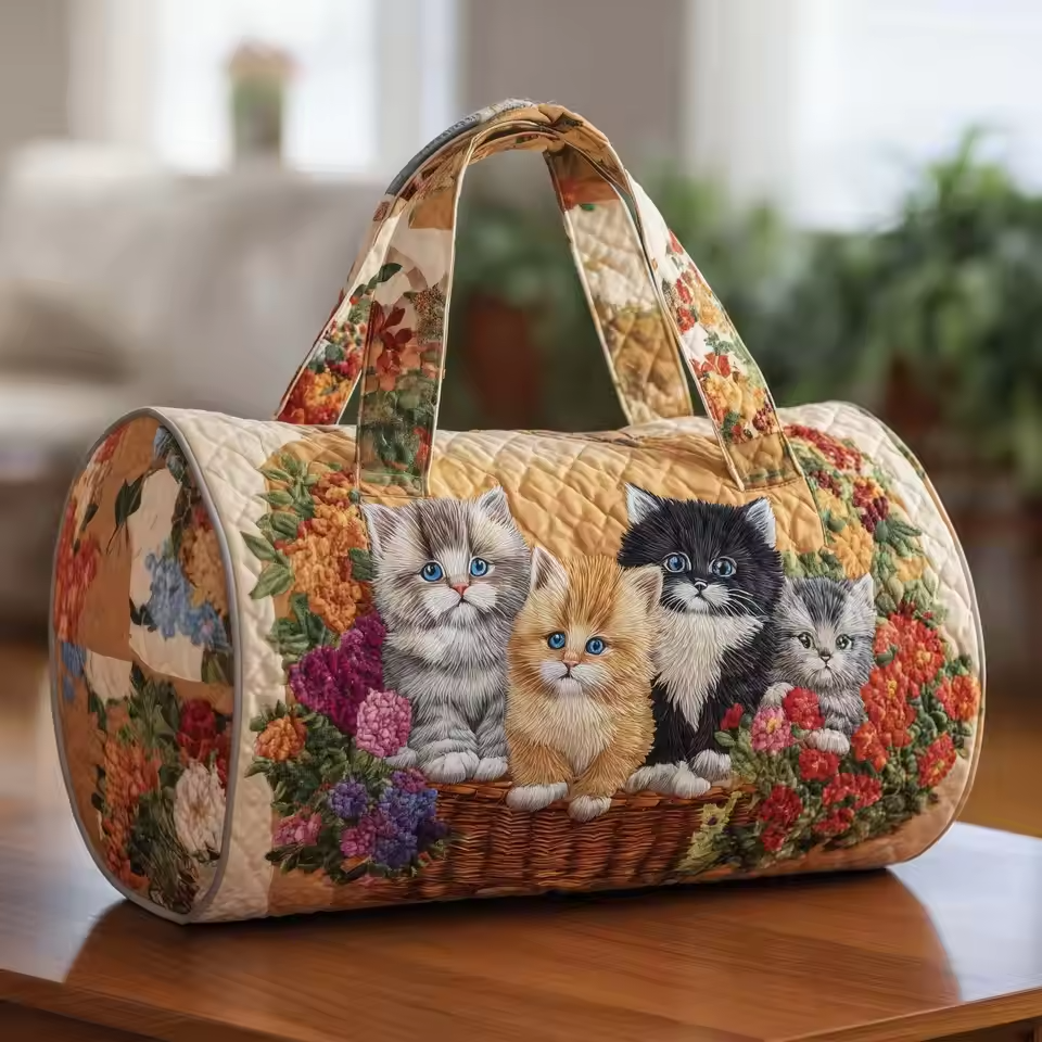 Constance soft quilted travel bag in the wave-stitch pattern